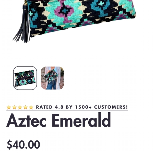 Colorful Patterned Cosmetic Bag with Tassel - Picture 2 of 5